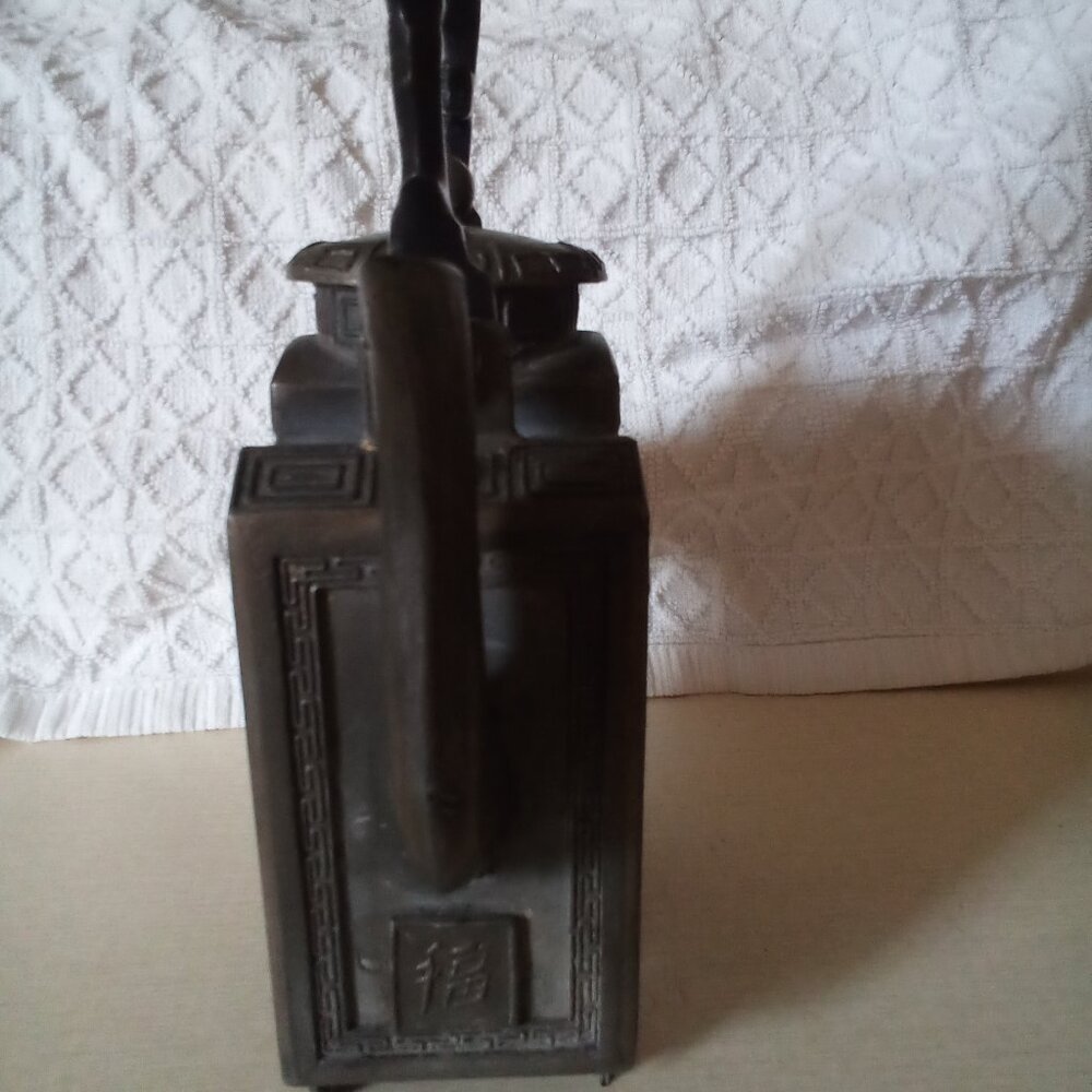 Vintage Chinese Pewter Decorative Tea Pot - Picture 3 of 6